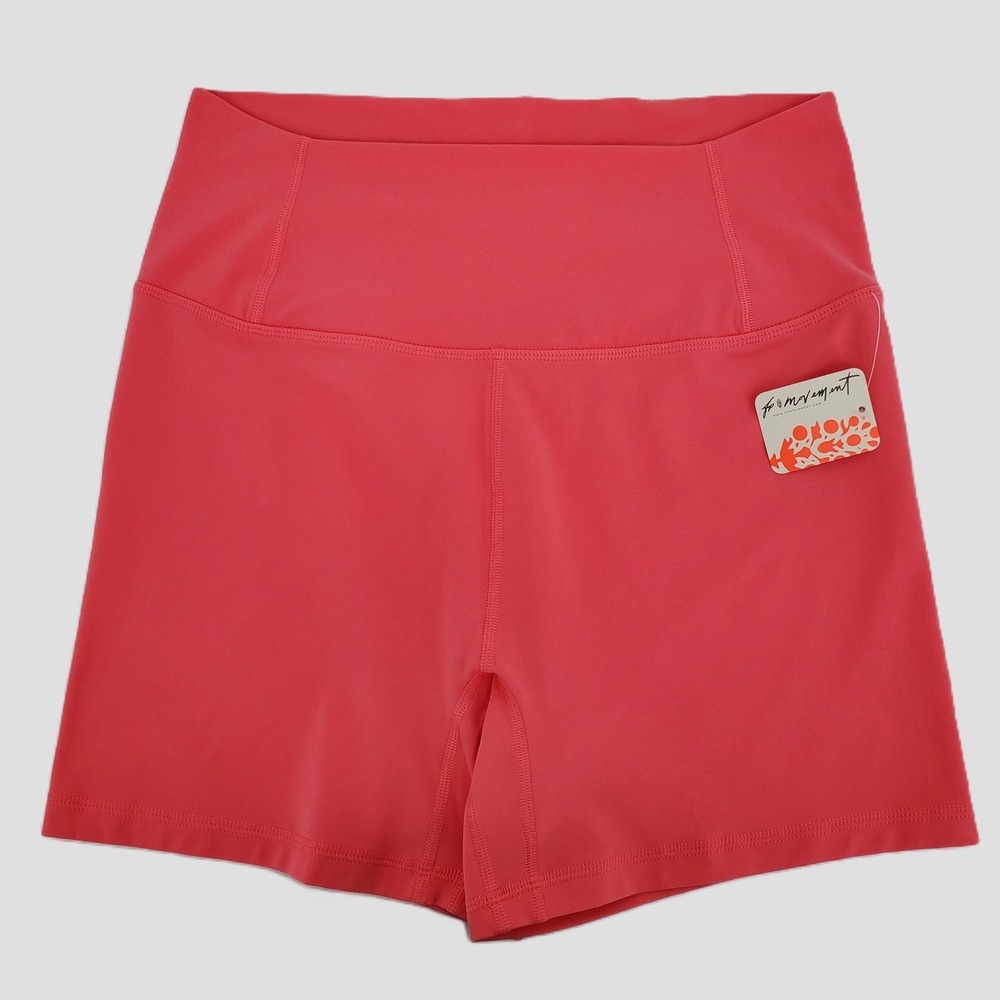 Free People FP Movement Large Never Better Bike Shorts Stretch Electric Pink New